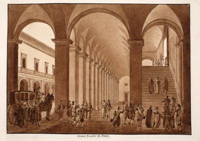 Die Haupttreppe des Palazzo del Quirinale, 1833 von Agostino Tofanelli